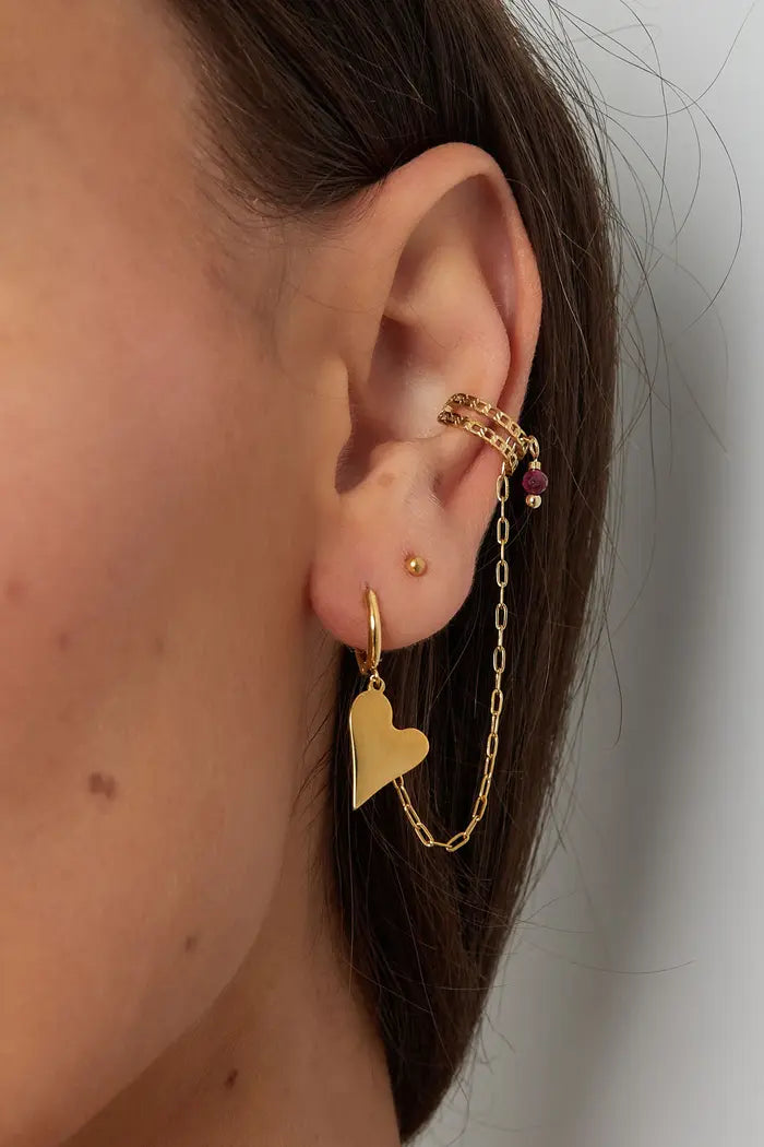 Oorbel & earcuf 'heart'