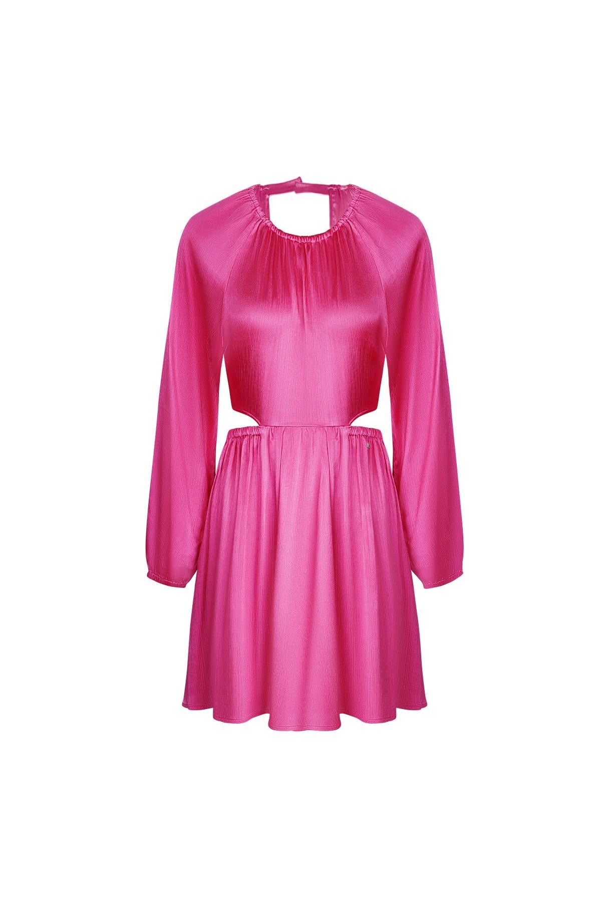Robin - satin jurk roze