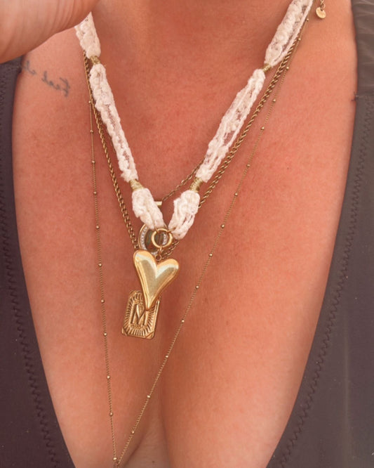 Lace ketting hart